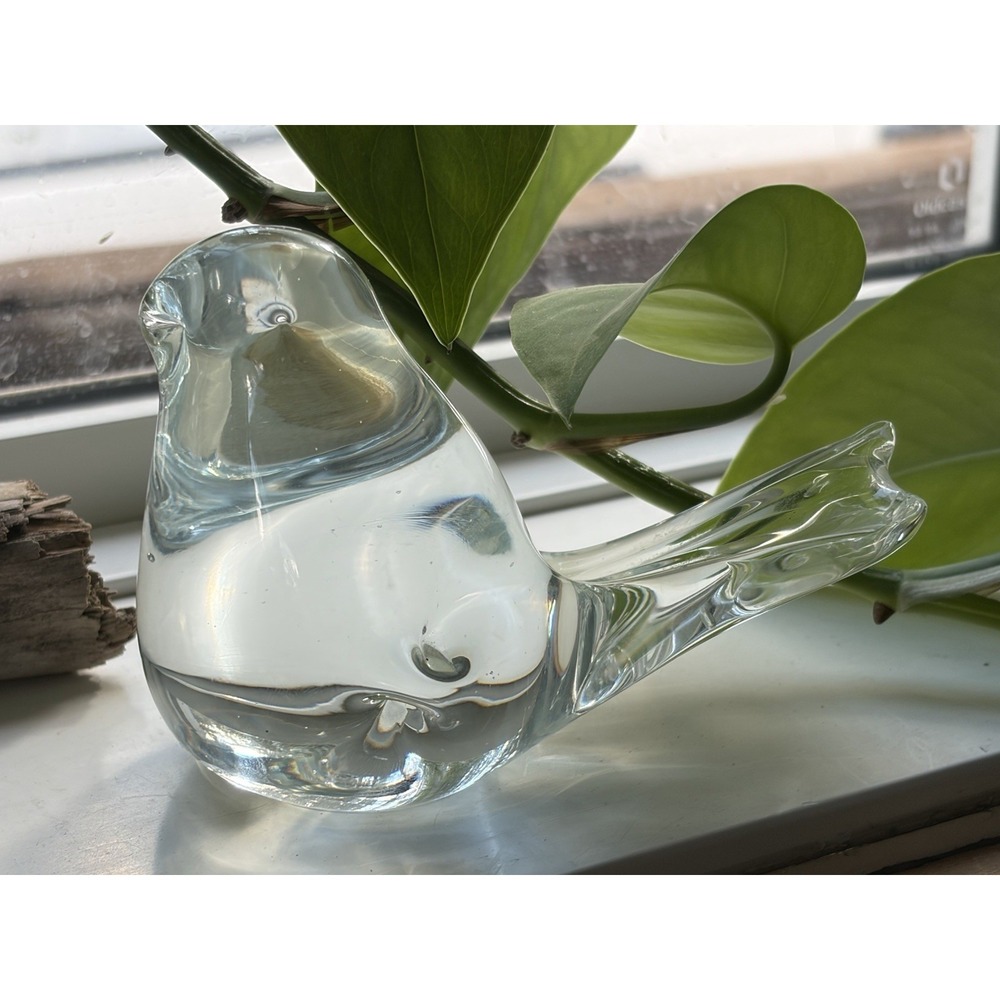 Glass Bird Paperweight Collectible Figurine By Interpur